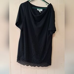 J R NITES Elegant Black Women's Blause  plus Size 22W
